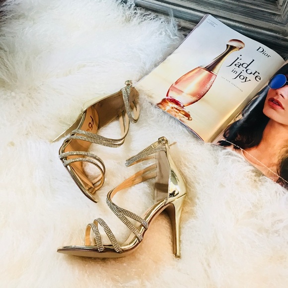 SOLD❣️Evening Shoes Rhinestone Sandals Heels - Picture 4 of 9